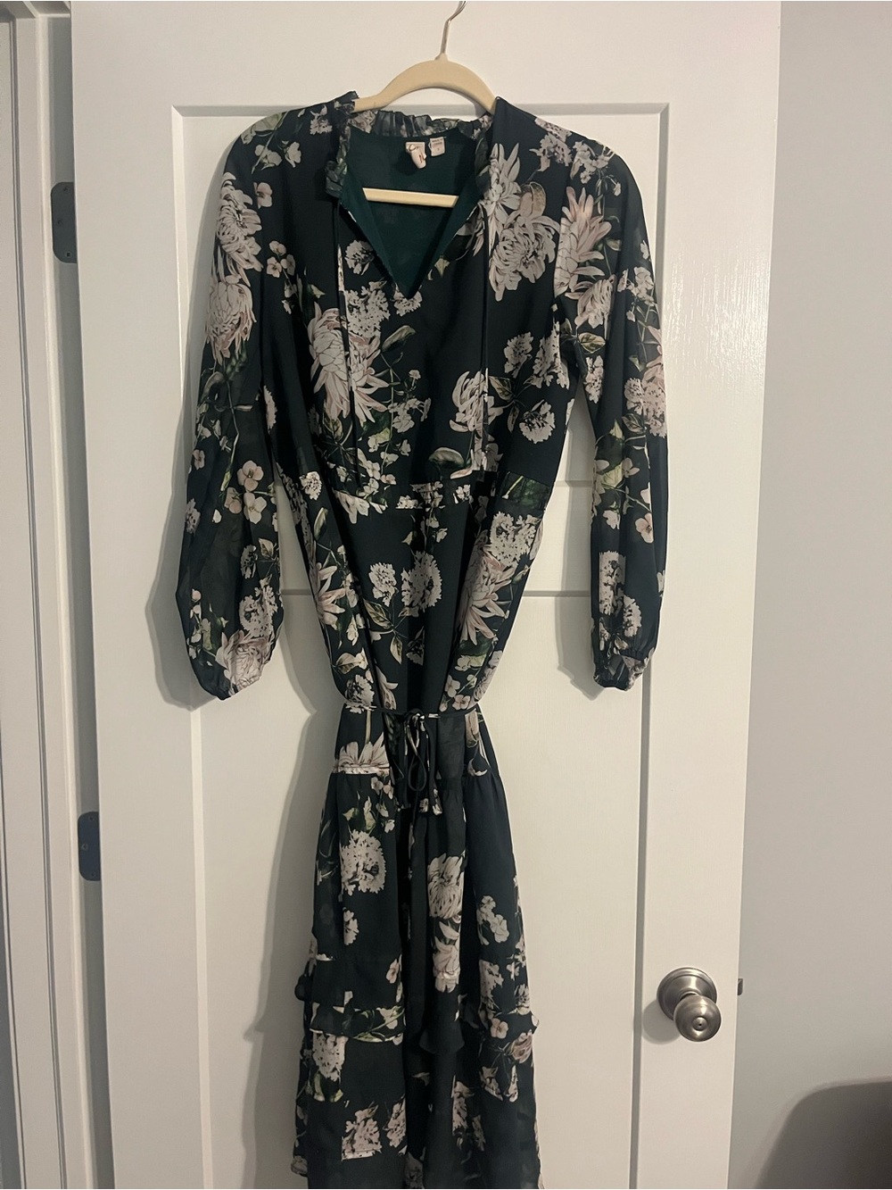 Anthropologie Dolan Left Coast Green Floral Midi Dress Size S